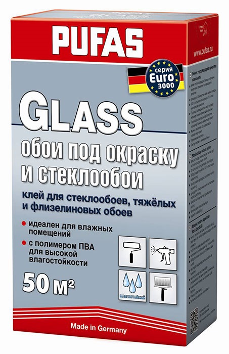 Обойный клей Pufas EURO 3000 Glass 500 г